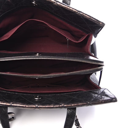 Chanel Crumpled Grained Calfskin Quilted CC Crave Tote Black 4 of 12