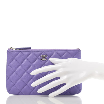 Chanel Caviar Quilted Small Zipped Pouch Purple 2 of 8