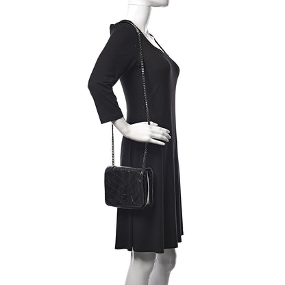 Saint Laurent Crinkled Calfskin Matelasse Monogram Niki Chain Wallet Black 2 of 10
