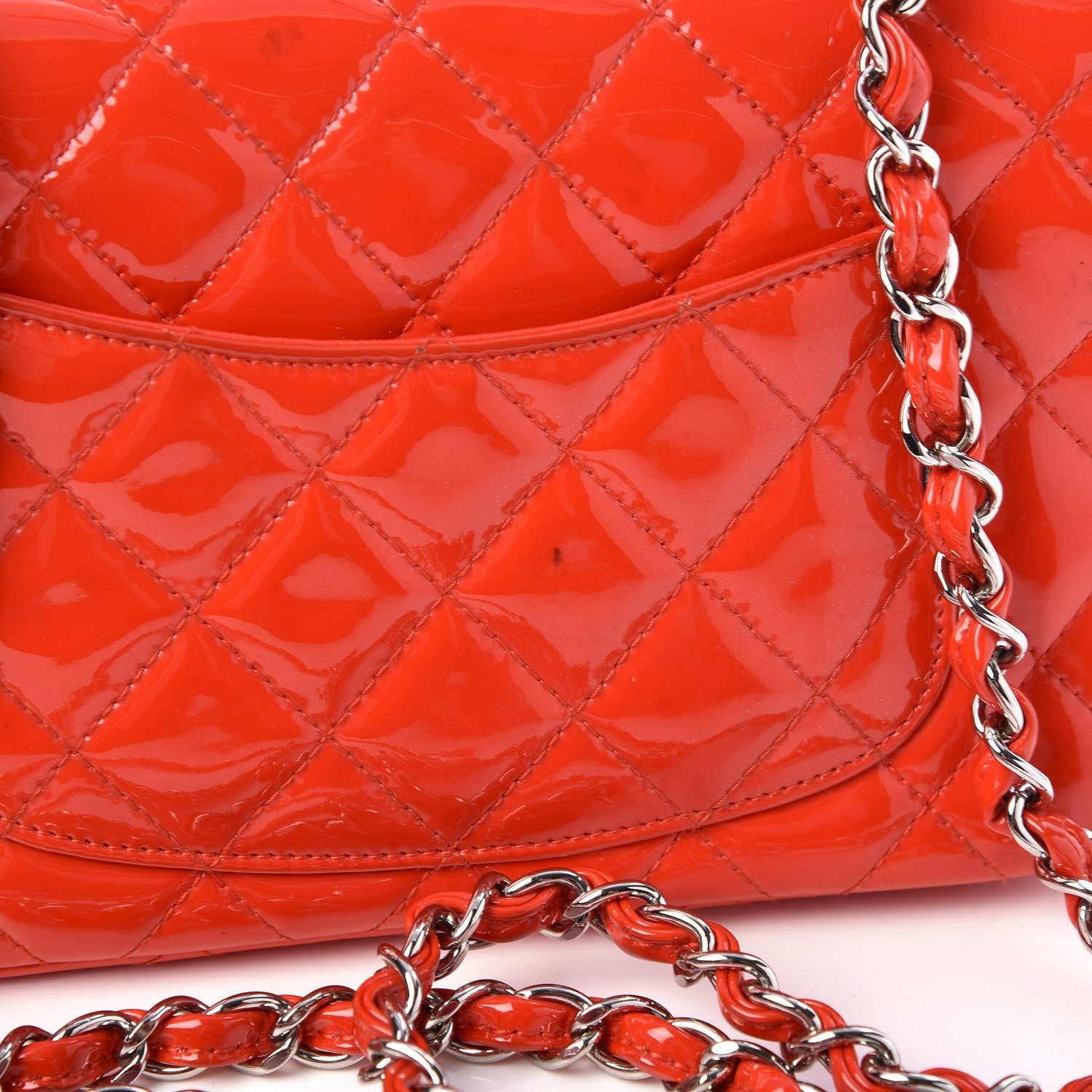 Chanel Patent Calfskin Quilted Mini Rectangular Flap Red 10 of 12