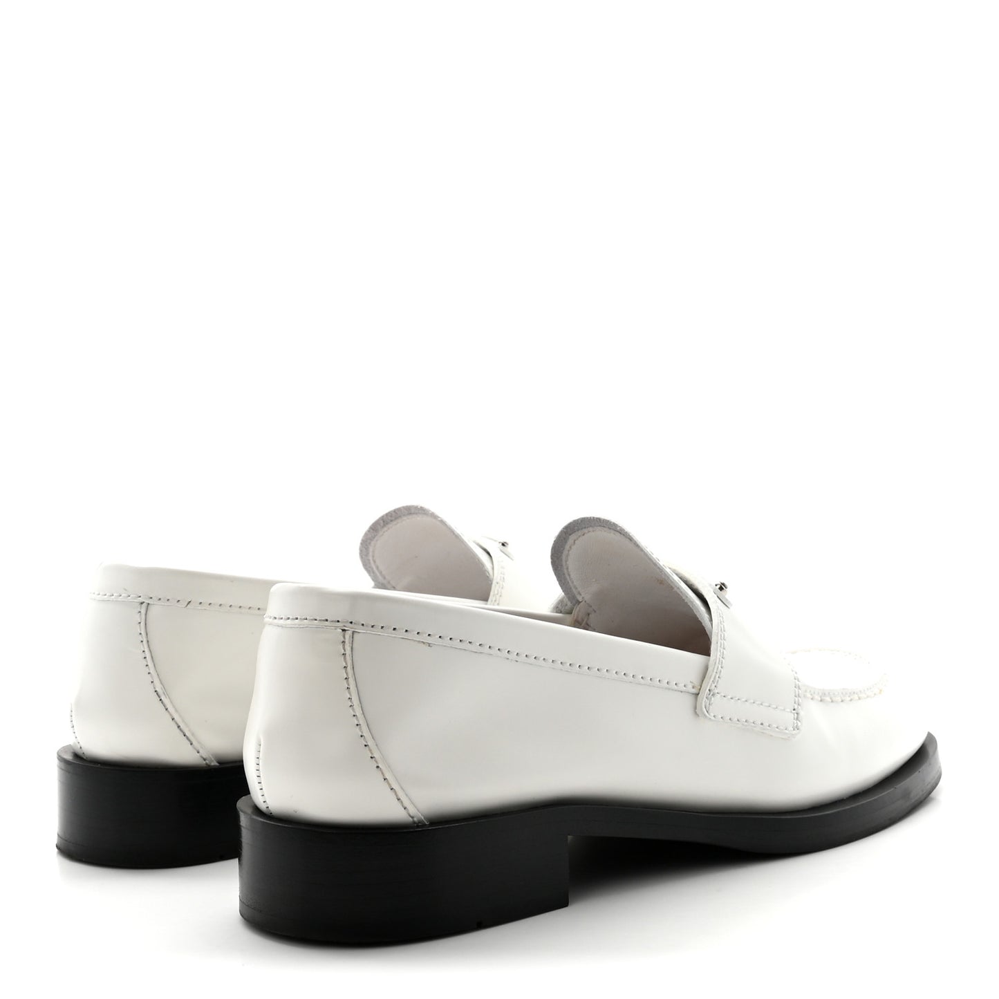 Spazzolato Metal Triangle Logo 20mm Loafers 39 White