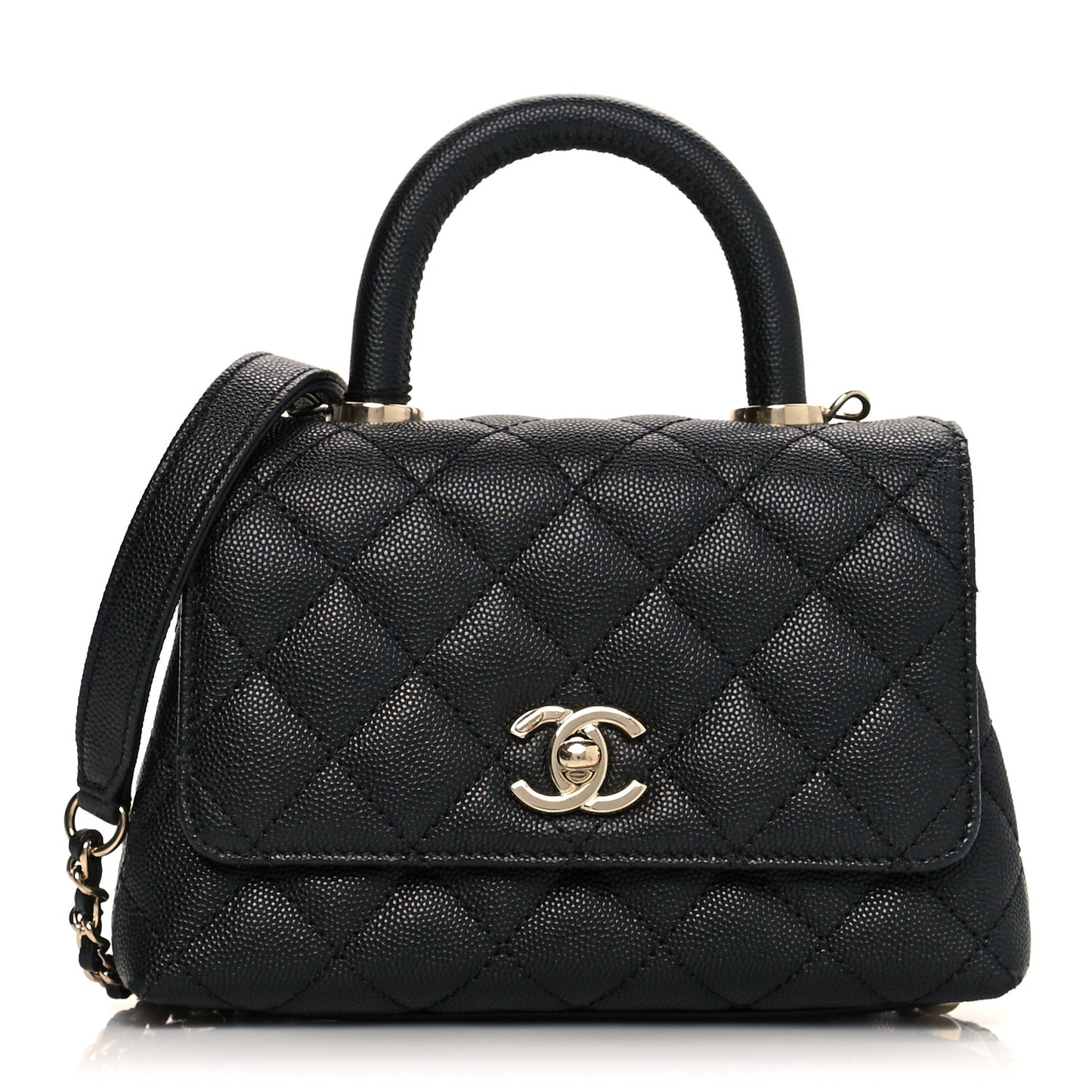 Caviar Quilted Extra Mini Coco Handle Flap Black