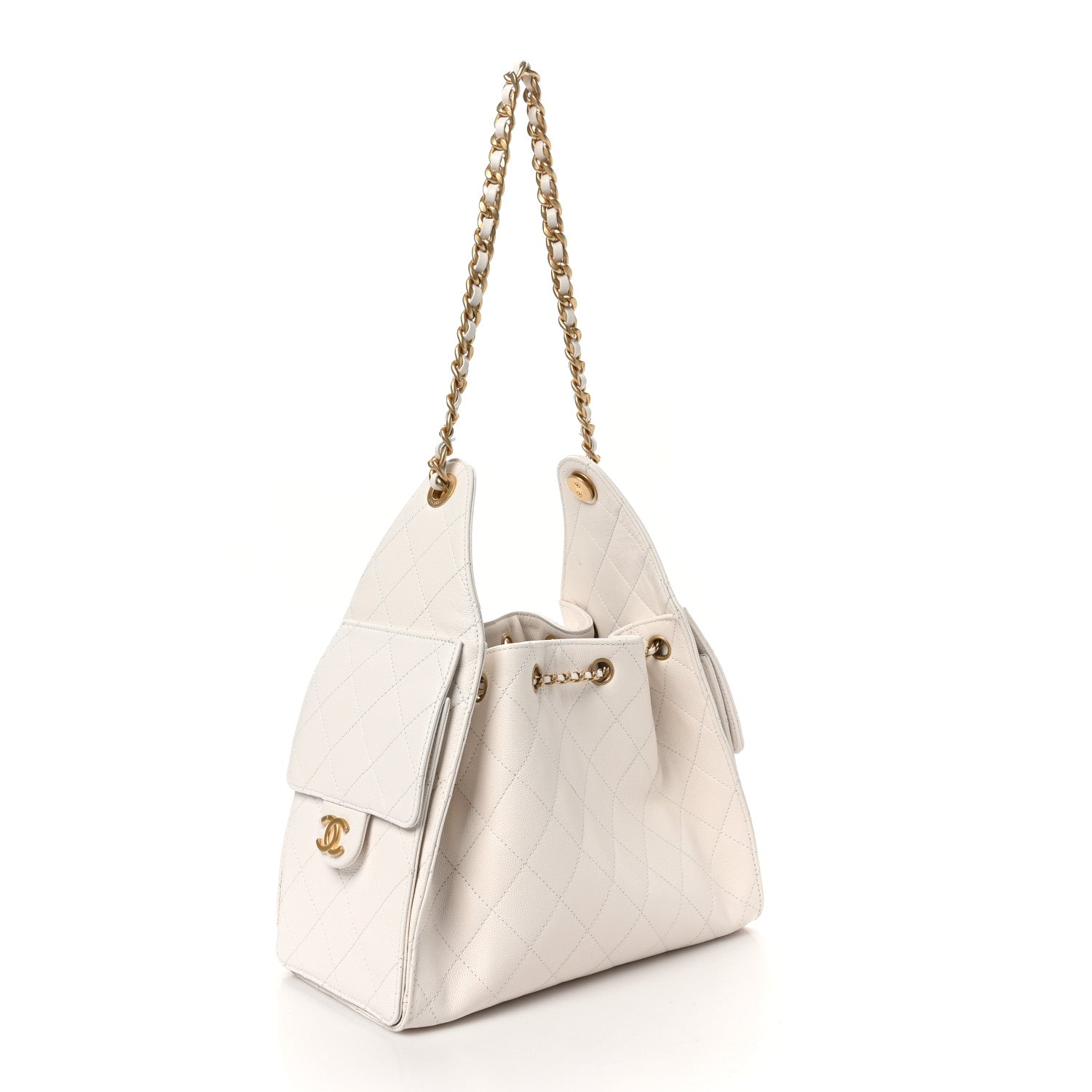 Chanel Caviar Quilted Small Chanel 25 Handbag White 3 of 10