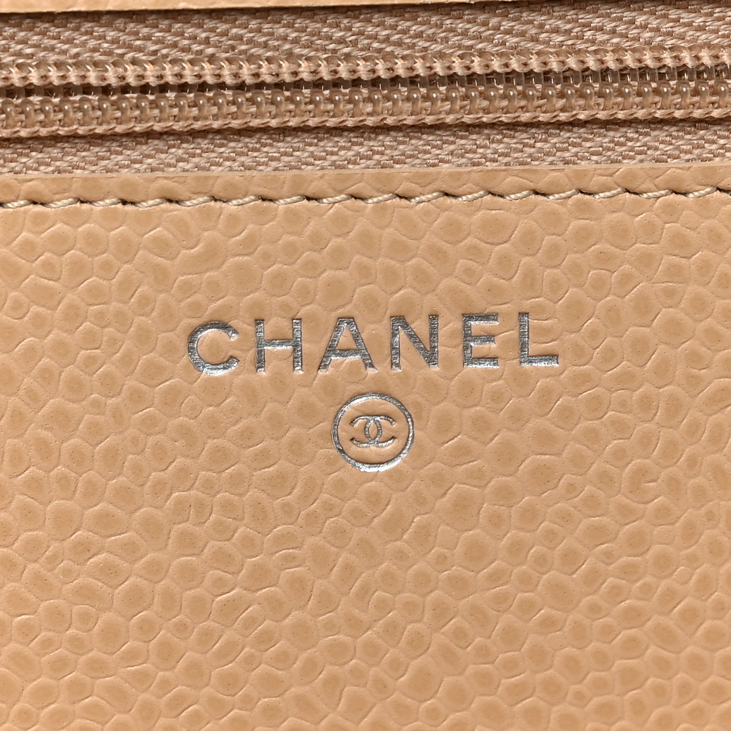Chanel Caviar Quilted Wallet On Chain WOC Beige 6 of 9
