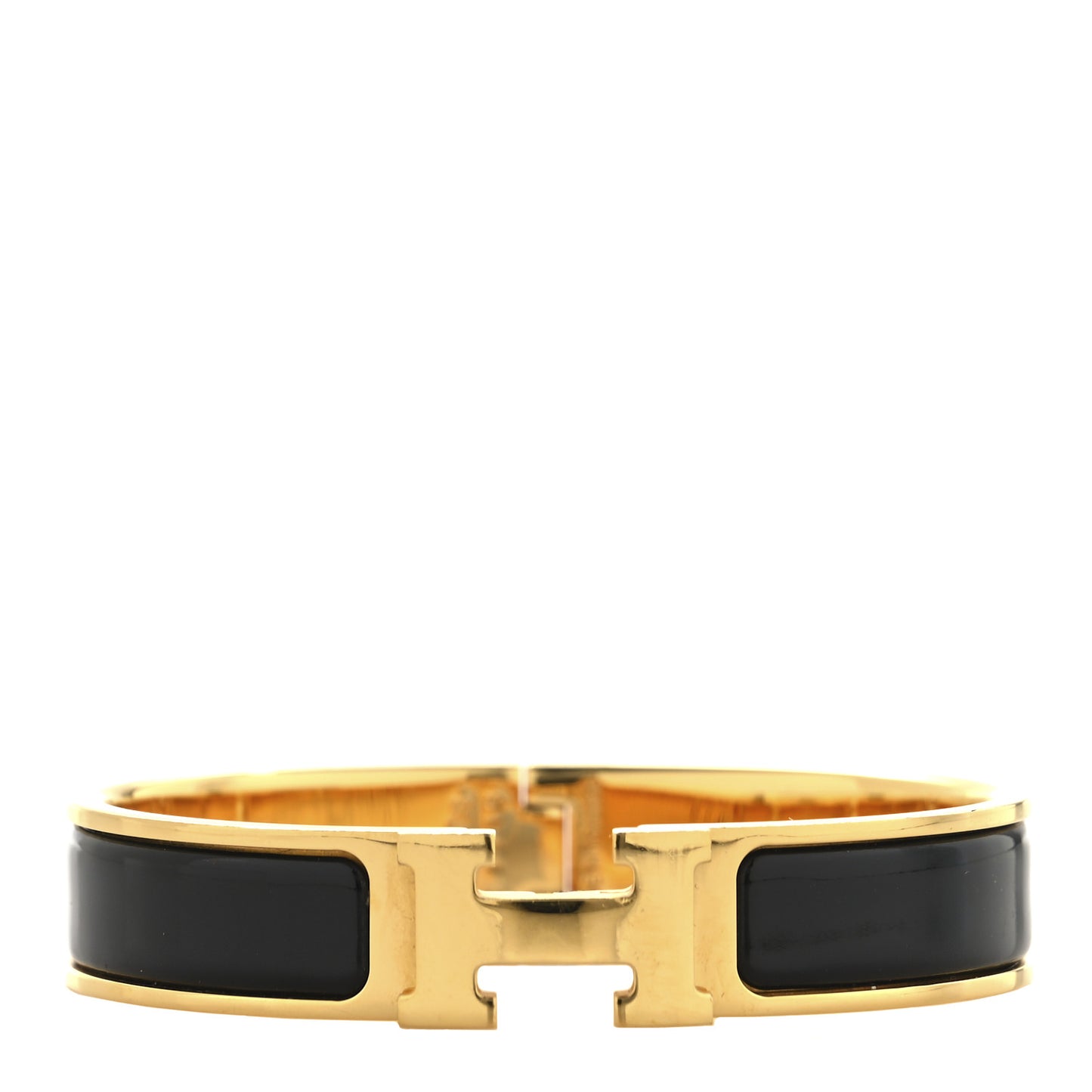 Enamel Narrow Clic Clac H Bracelet PM Black