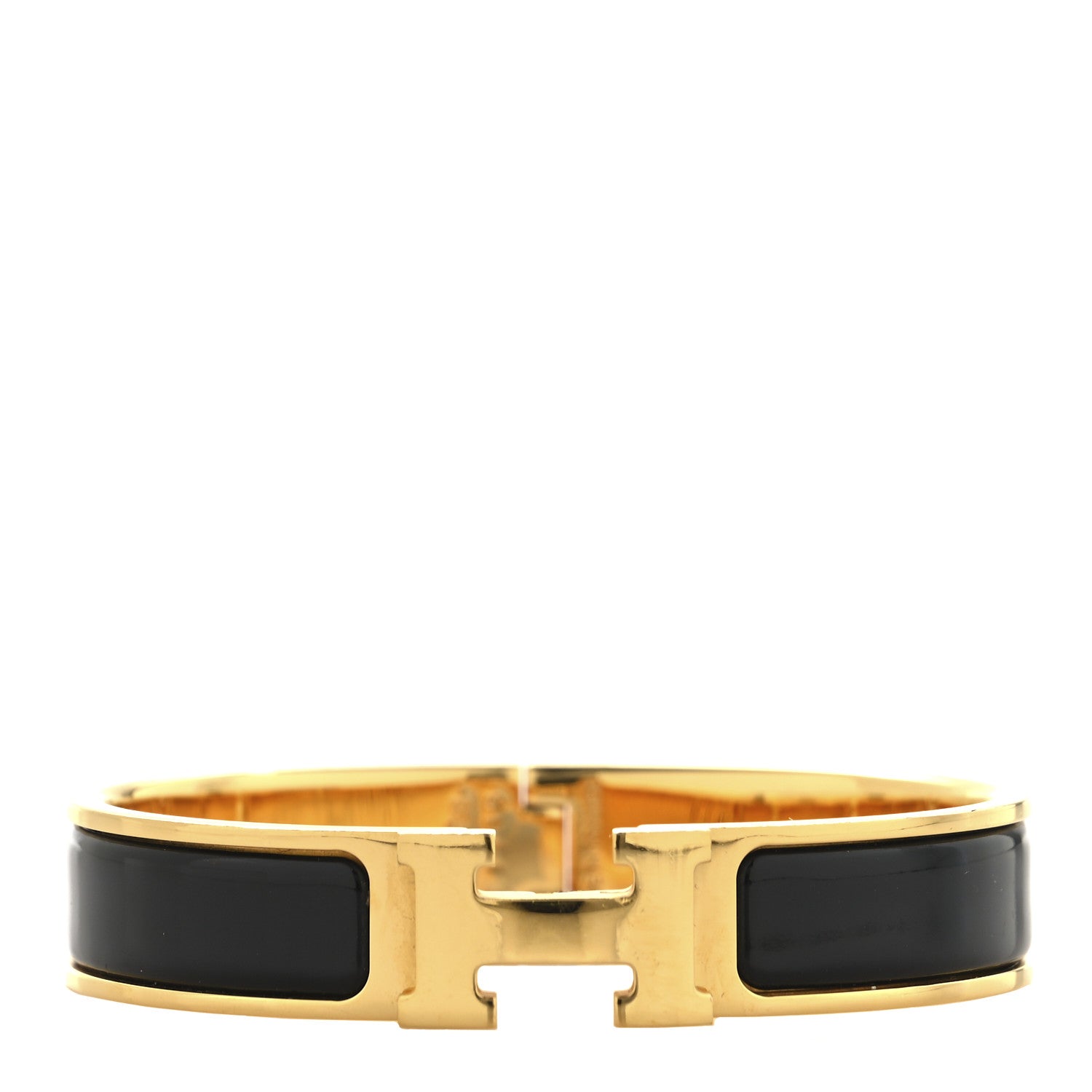Hermes Enamel Narrow Clic Clac H Bracelet PM Black 1 of 5