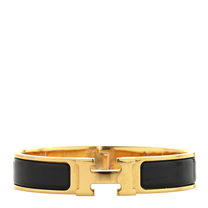 Hermes Enamel Narrow Clic Clac H Bracelet PM Black 1 of 5