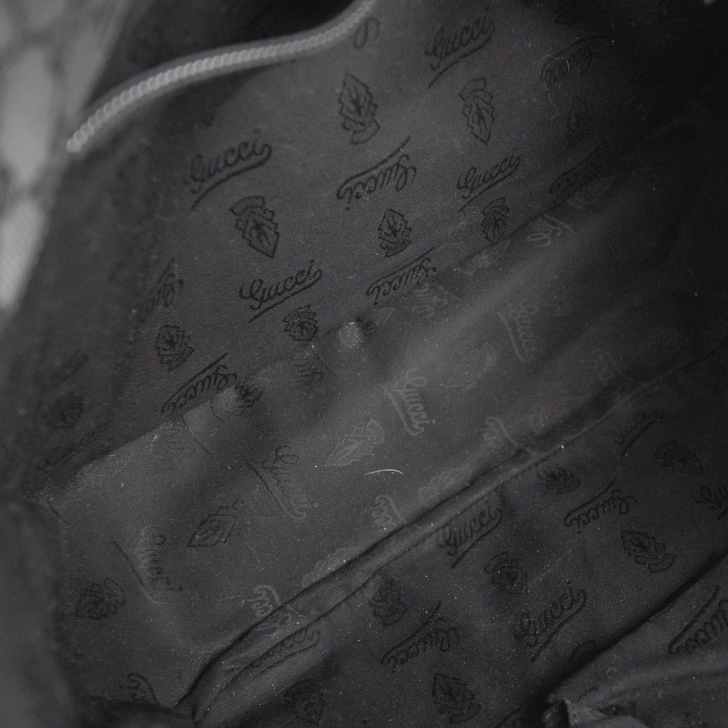 Gucci Imprime Monogram Medium Double Buckle Flap Messenger Bag Black 6 of 9