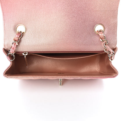Chanel Metallic Lambskin Quilted Ombre Mini Rectangular Flap Pink 5 of 11