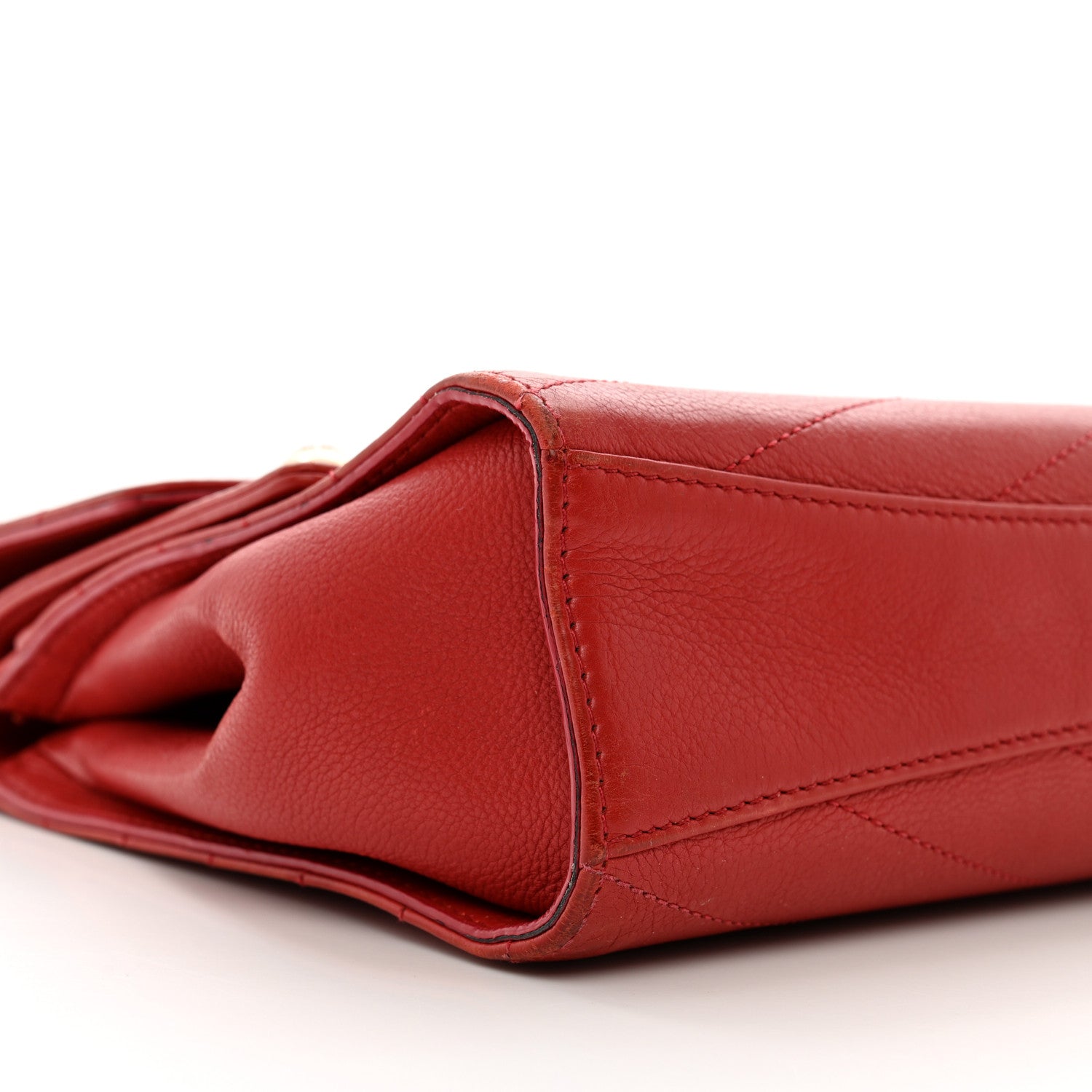 Chanel Calfskin Chevron Quilted Casual Trip Flap Red 8 of 14