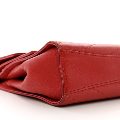 Chanel Calfskin Chevron Quilted Casual Trip Flap Red 8 of 14