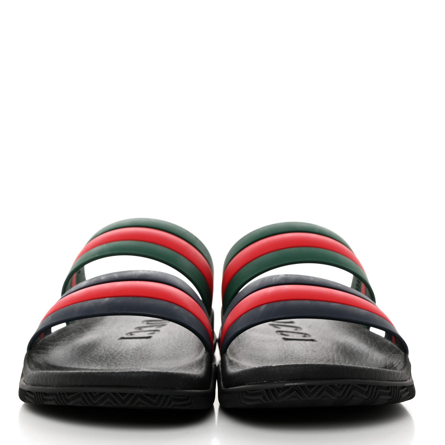 Gucci Rubber Web Mens Slide Sandals 9 Green Red 2 of 9