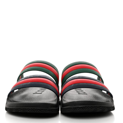 Gucci Rubber Web Mens Slide Sandals 9 Green Red 2 of 9