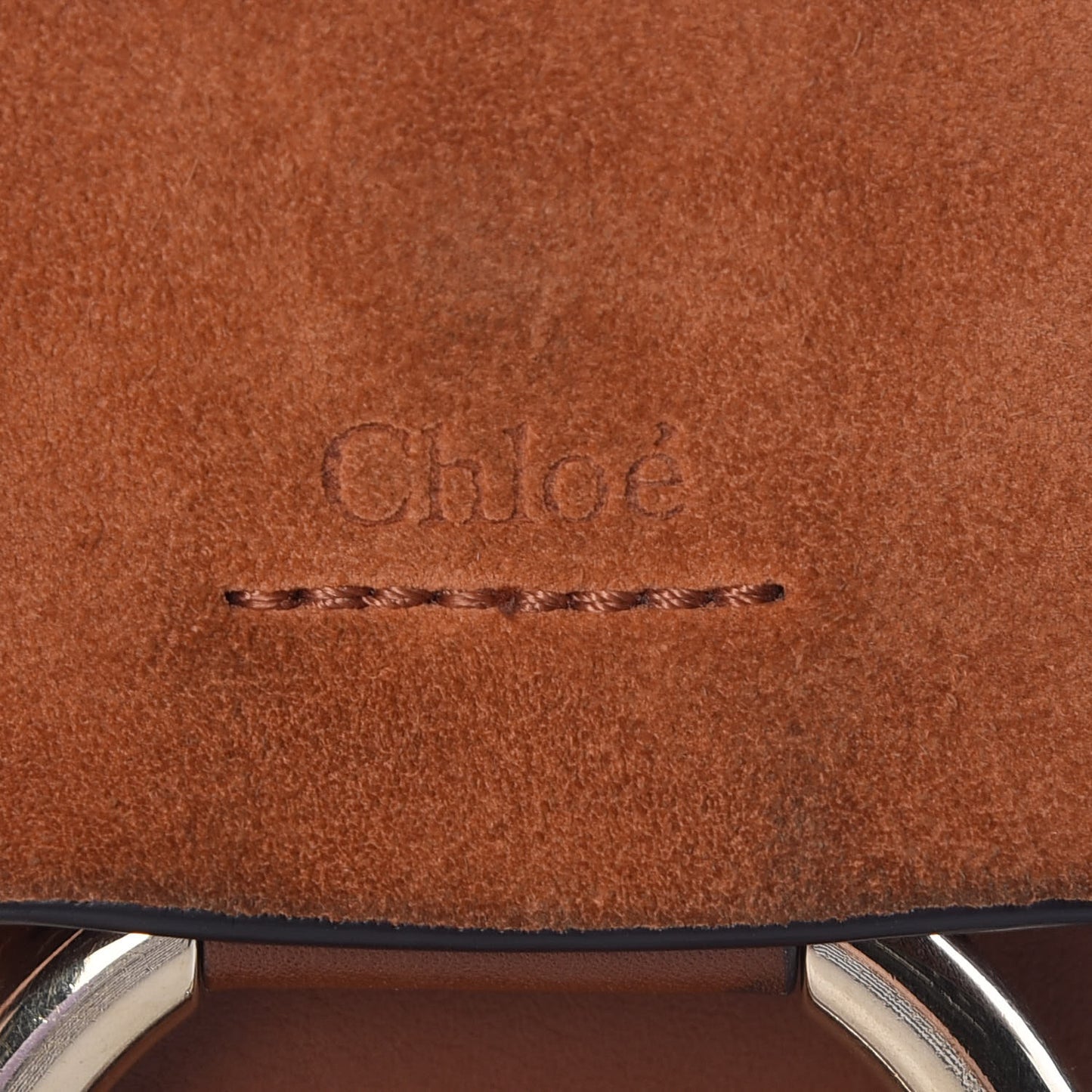 Suede Calfskin Mini Faye Bracelet Bag Tobacco