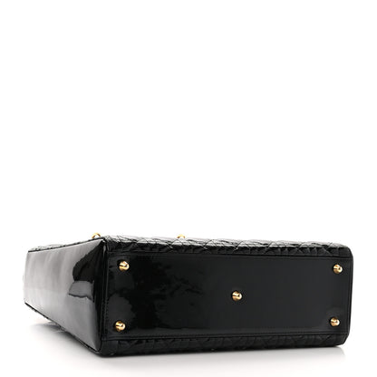 Christian Dior Patent Cannage Large Lady Dior Black 4 of 10