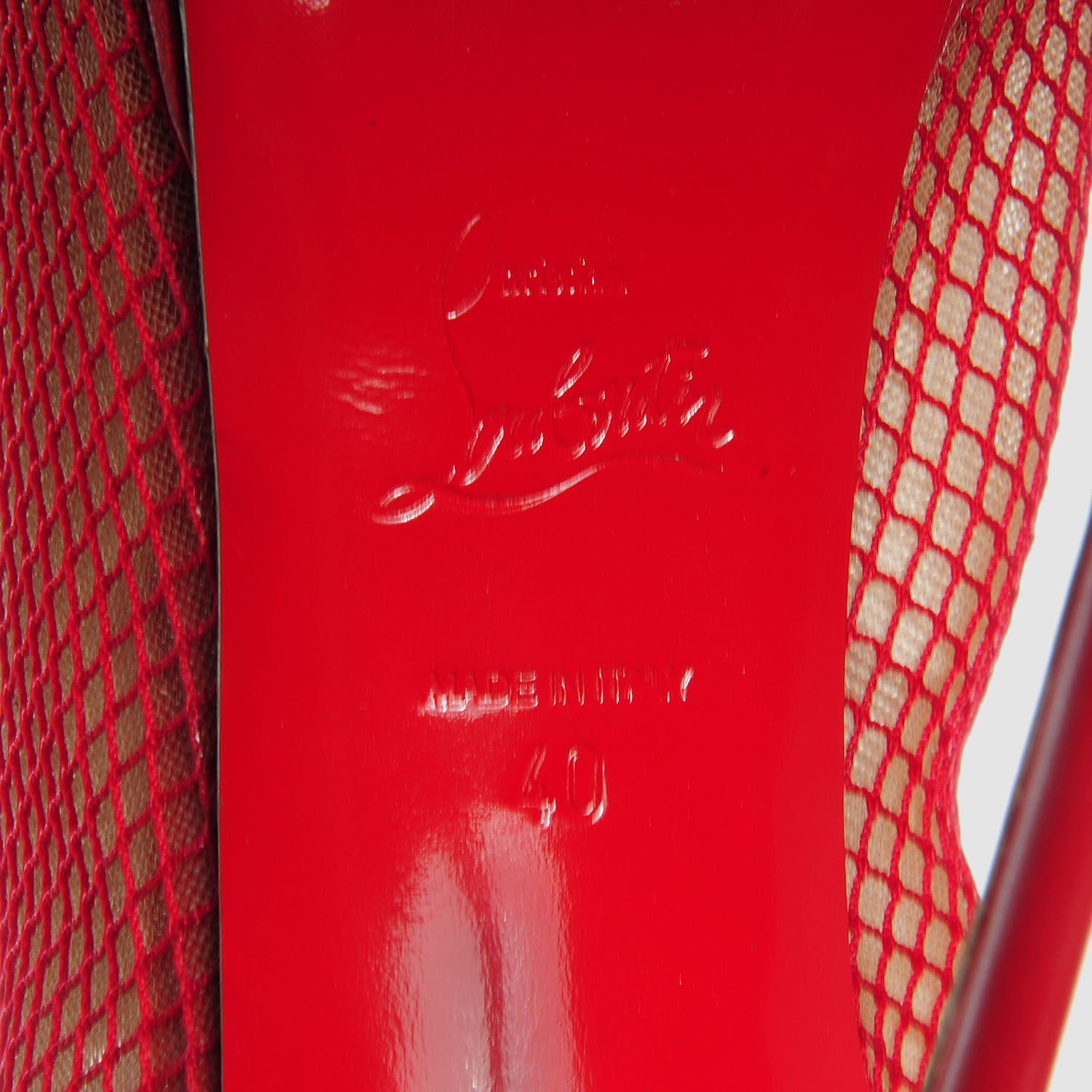 Christian Louboutin Fishnet Alta Dentelle 120 Boots 40 Red 6 of 6