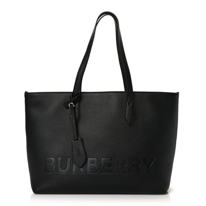 Burberry Calfskin Logo Embossed Medium Ardwell Tote Black 1 of 8