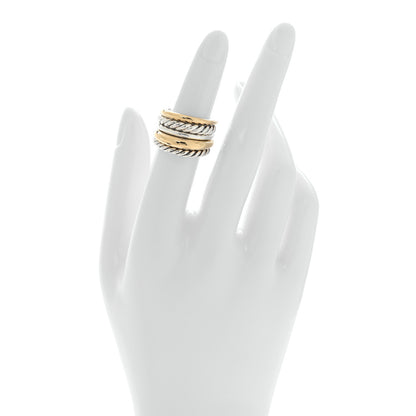 David Yurman Sterling Silver 18K Yellow Gold Wide Pure Form Ring 49 5 2 of 4