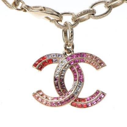 Chanel Baguette Crystal CC Bracelet Gold Fuchsia Purple 5 of 8