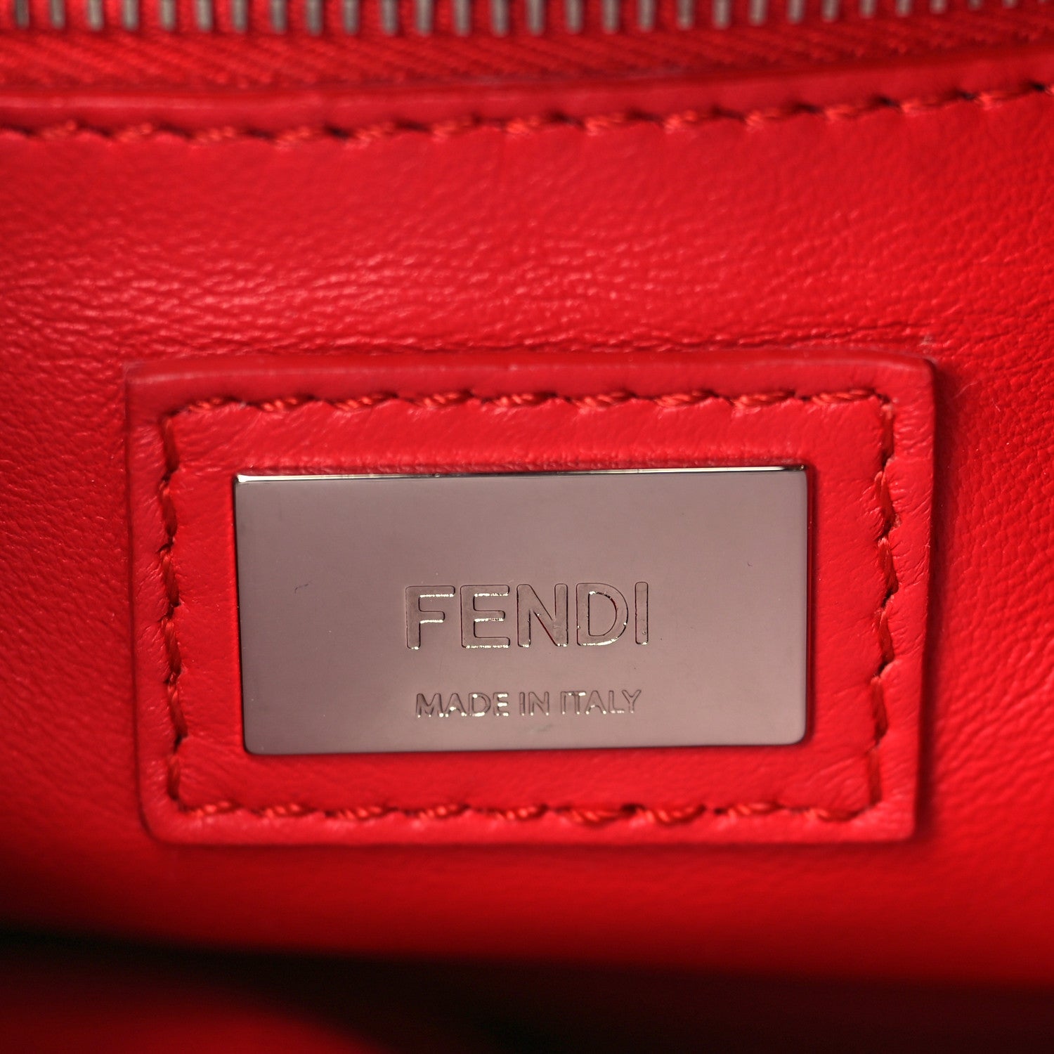 Fendi Nappa Mini Peekaboo Iconic Satchel Fiamma 6 of 9
