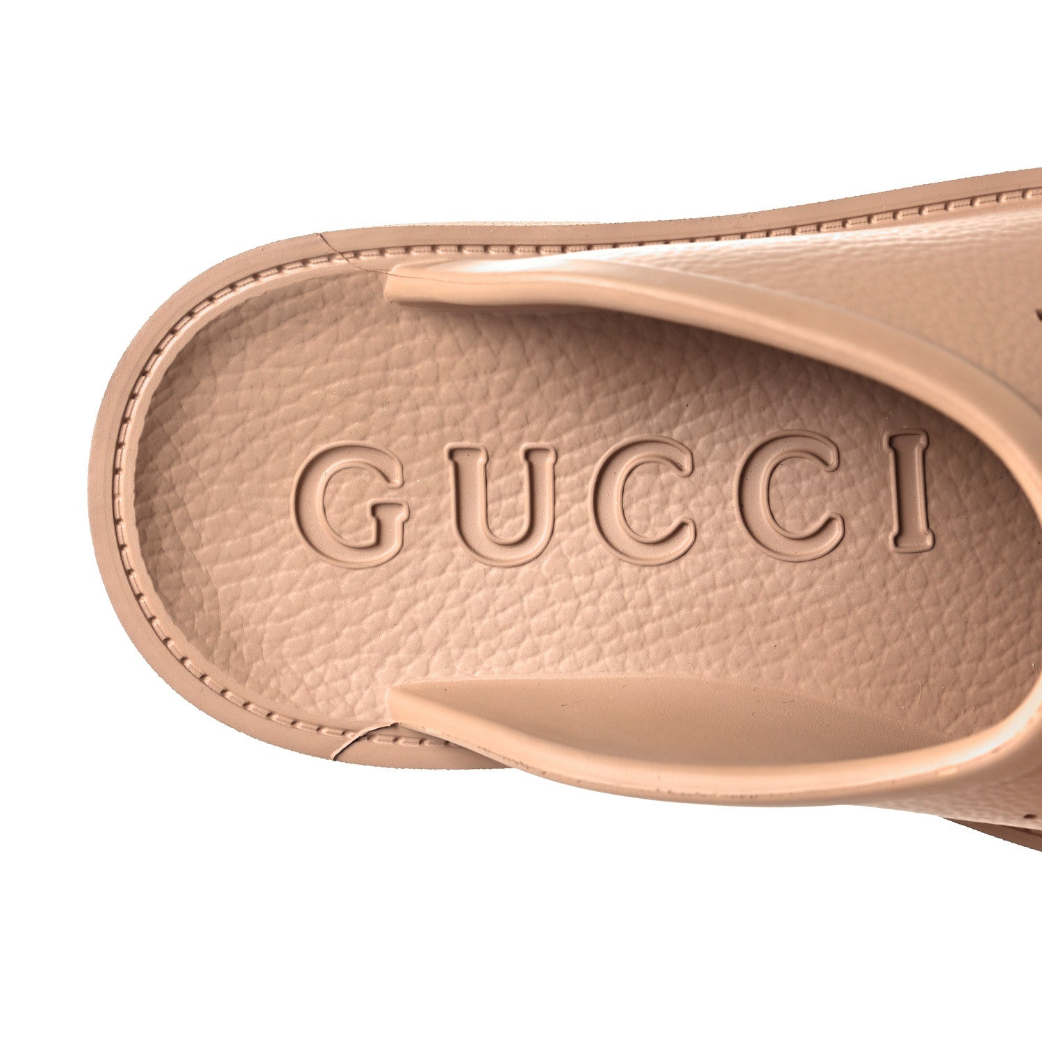 Gucci Rubber GG Monogram Perforated Elea Platform 55mm Lug Sole Sandals 36 Vintage Camel 7 of 9
