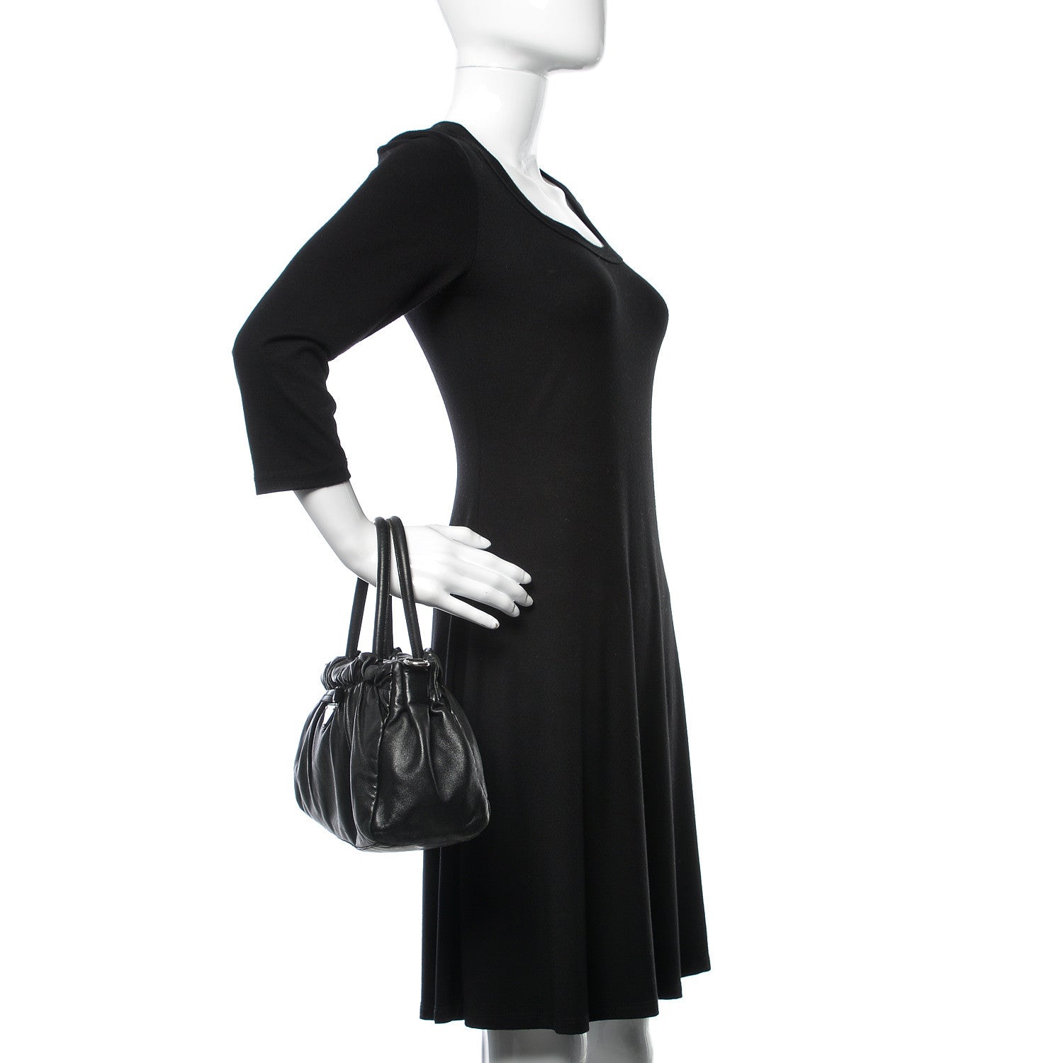 Prada Nappa Mini Bow Tote Black 2 of 12