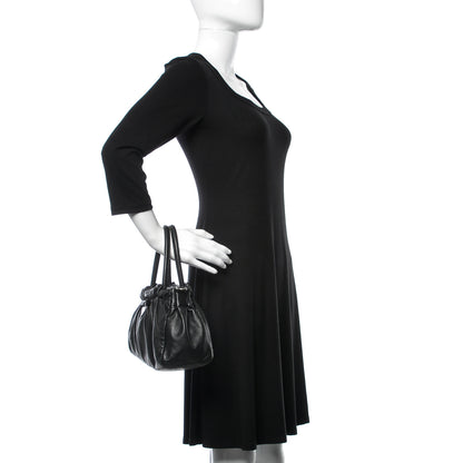 Prada Nappa Mini Bow Tote Black 2 of 12