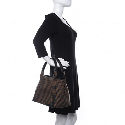Balenciaga Wool Houndstooth S Navy Cabas 2 of 10
