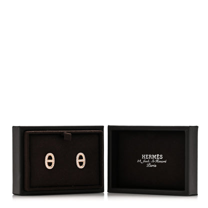 Hermes 18K Rose Gold Diamond New Farandole Earrings 5 of 5