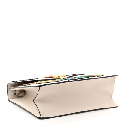 Gucci Calfskin Floral Medium Sylvie Top Handle Bag Off White 4 of 12