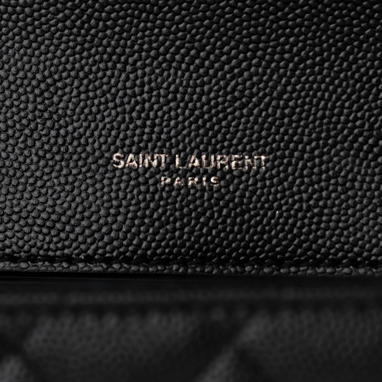 Saint Laurent Grain De Poudre Textured Mixed Matelasse Triquilt Medium Monogram Satchel Black 6 of 12