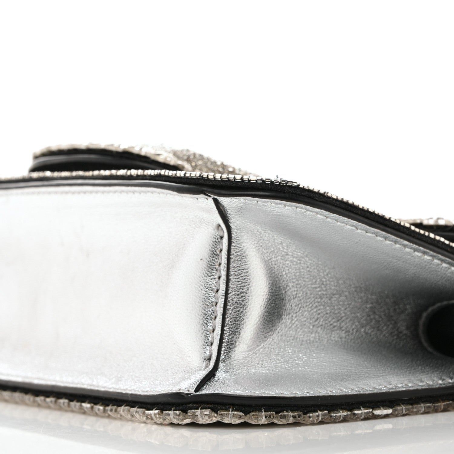 Valentino Garavani Swarovski Crystal Embroidered Vlogo Small Loco Shoulder Bag Crystal Silver 9 of 10
