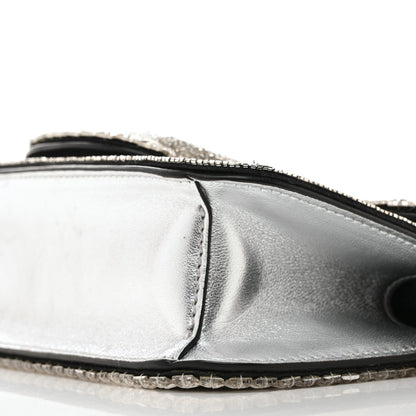 Valentino Garavani Swarovski Crystal Embroidered Vlogo Small Loco Shoulder Bag Crystal Silver 9 of 10