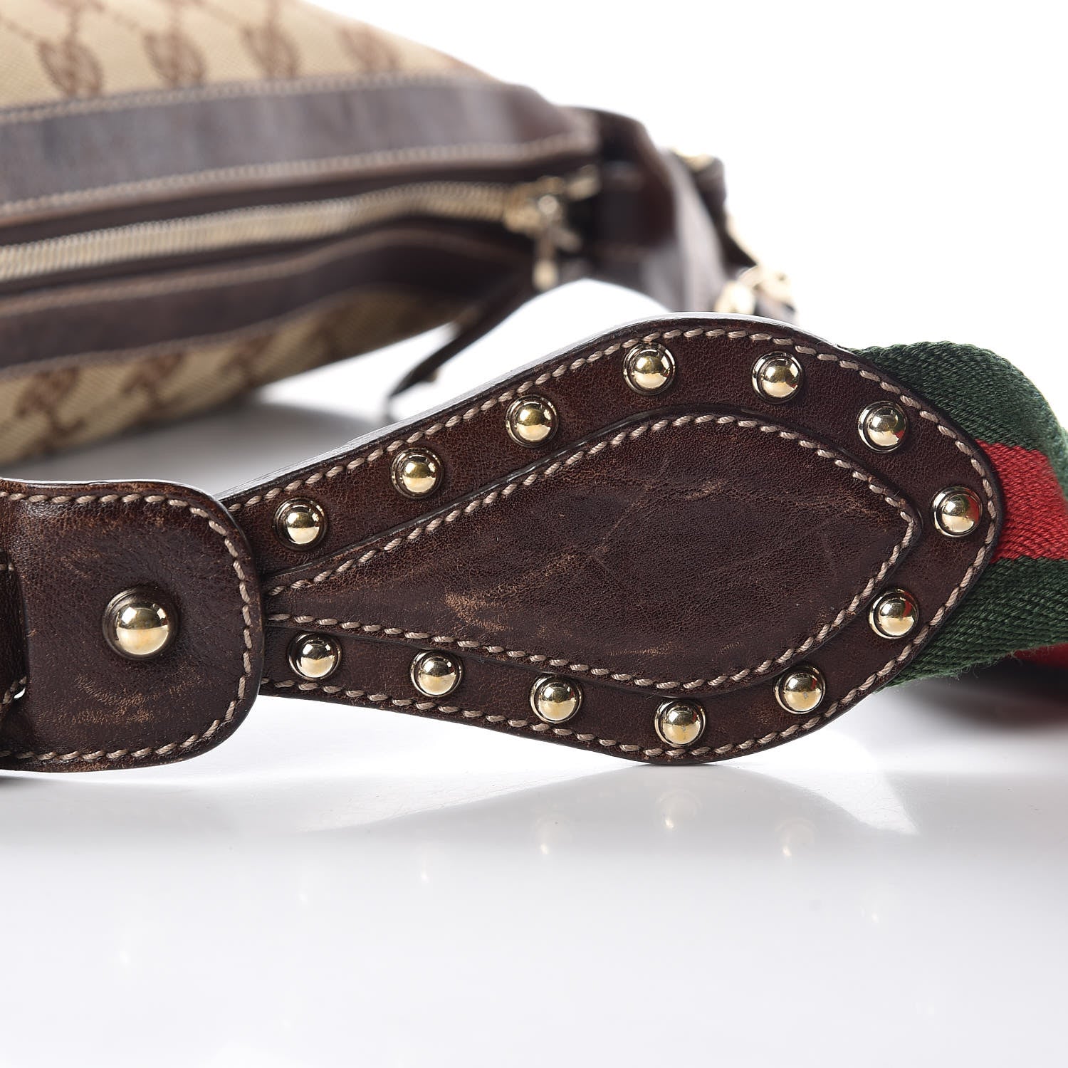 Gucci Monogram Pelham Studded Shoulder Bag Brown 12 of 19