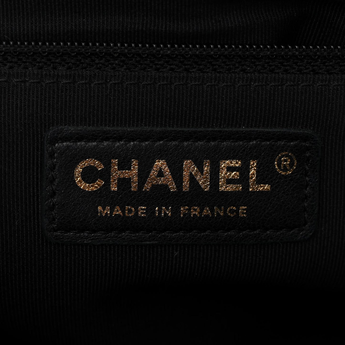 Calfskin Chevron Quilted Flap Black