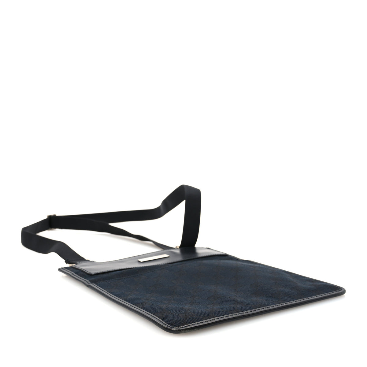 Gucci GG Monogram Messenger Crossbody Bag Black Navy 4 of 10