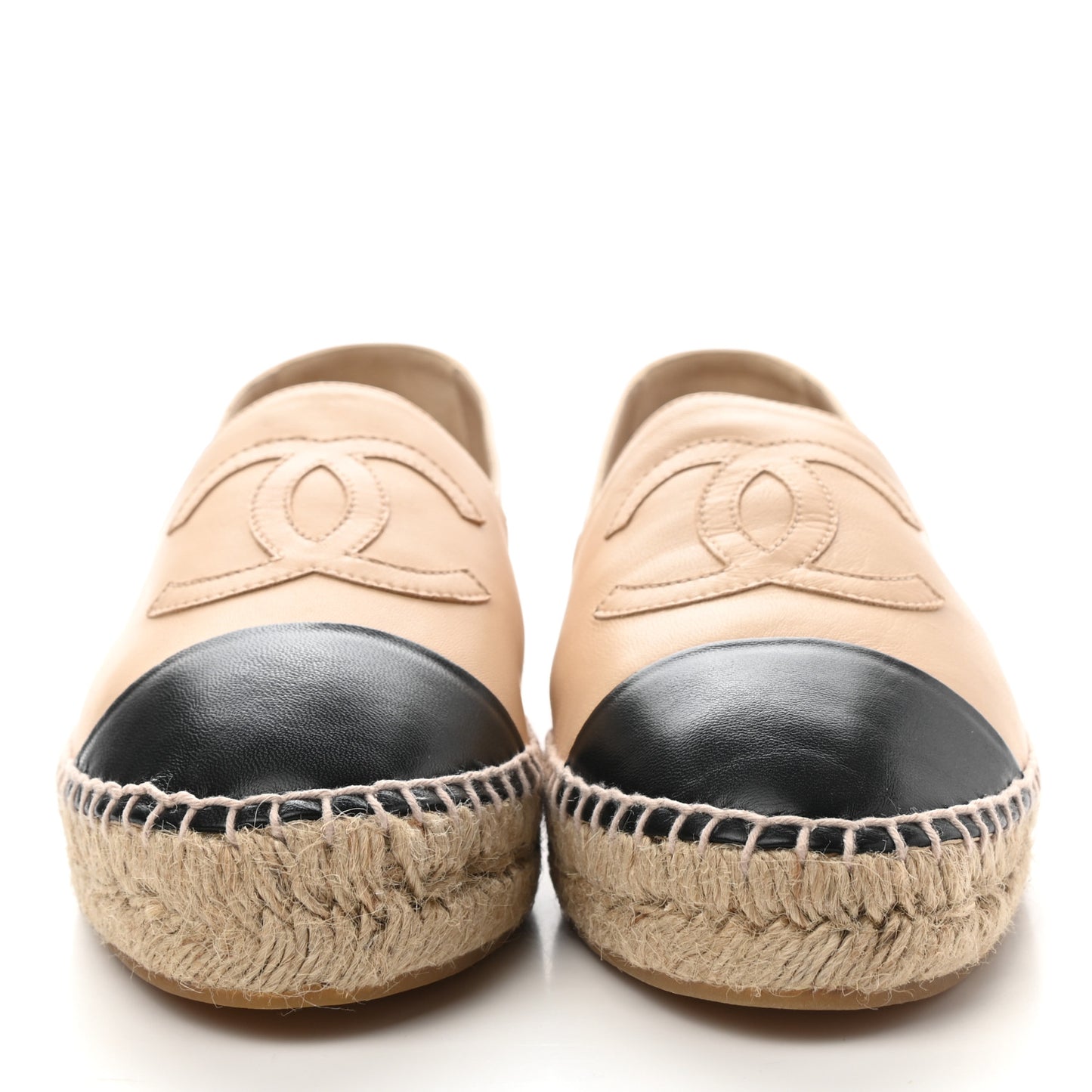 Lambskin CC Espadrilles 40 Beige Black