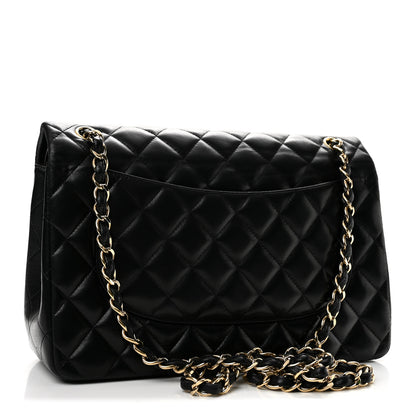 Chanel Lambskin Quilted Jumbo Double Flap Black 3 of 13
