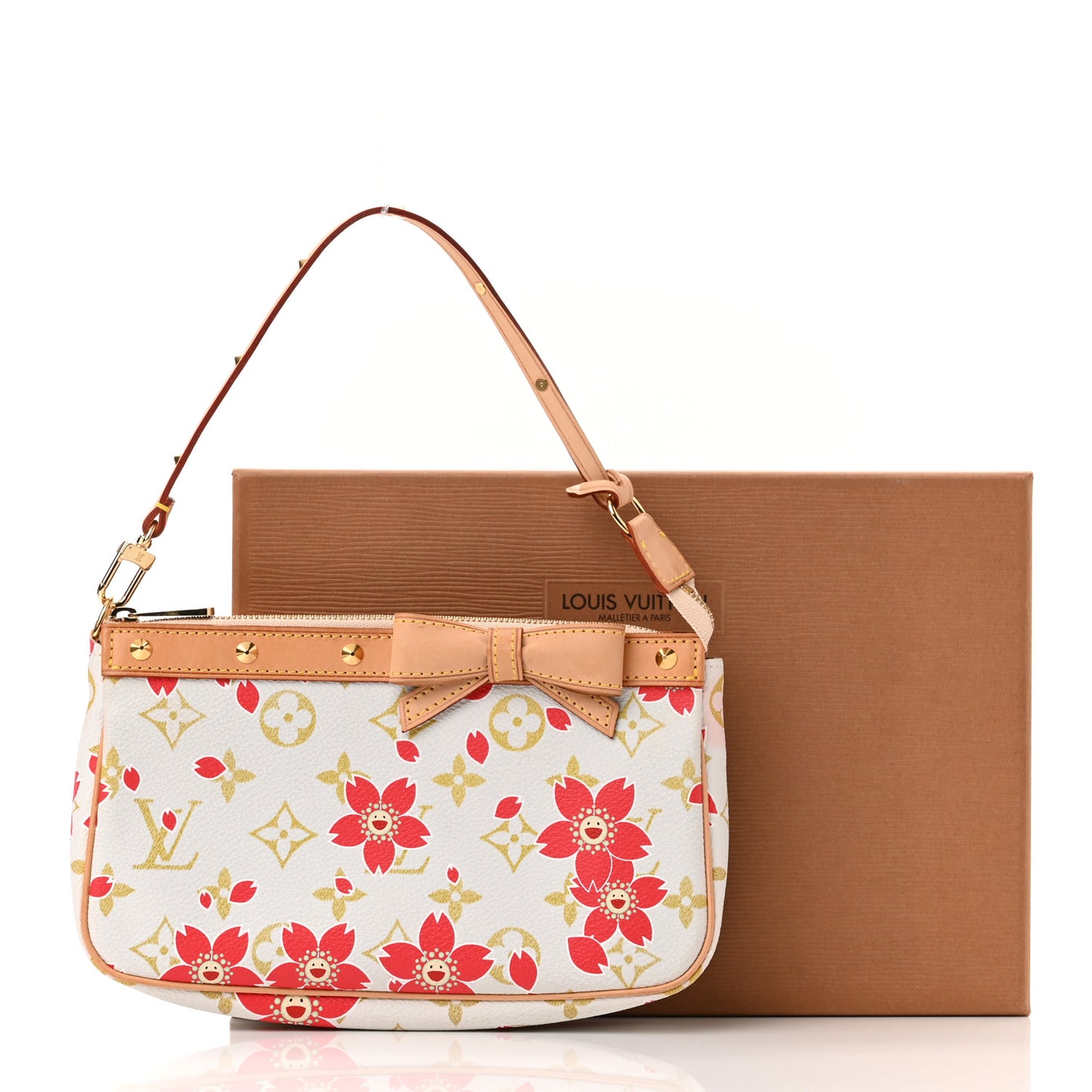 Monogram Cherry Blossom Pochette Accessories Red