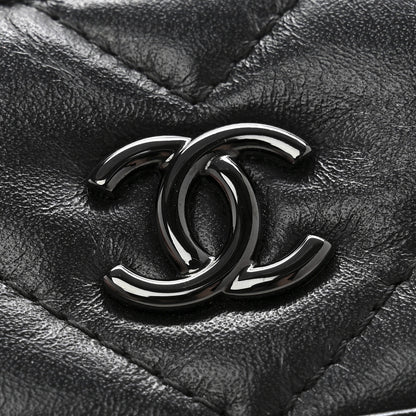 Chanel Aged Calfskin Chevron Quilted Gabrielle Card Holder So Black 10 of 12