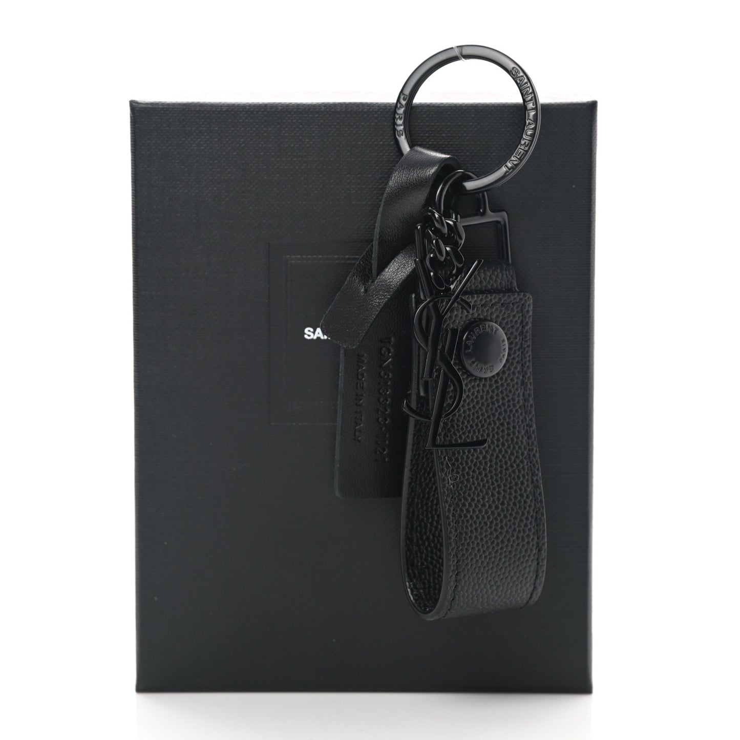 Calfskin Monogram Key Ring Black