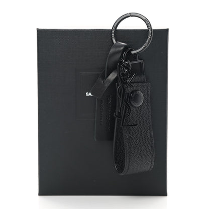 Saint Laurent Calfskin Monogram Key Ring Black 4 of 4