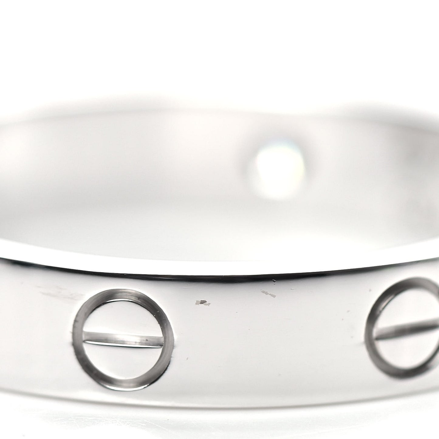 18K White Gold Diamond 4mm LOVE Wedding Band Ring 58 8.25