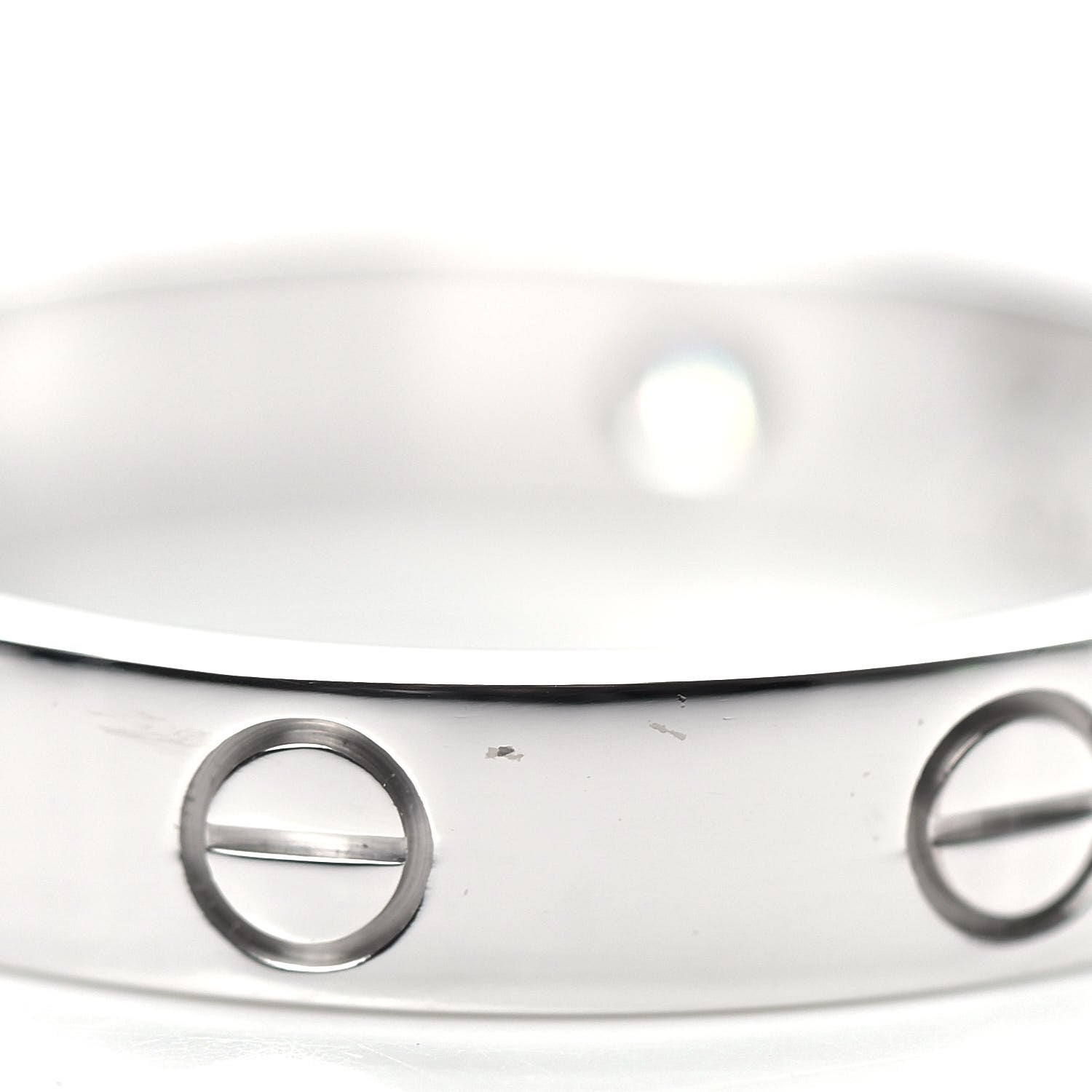 Cartier 18K White Gold Diamond 4mm LOVE Wedding Band Ring 58 8.25 5 of 6