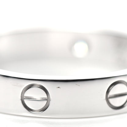 Cartier 18K White Gold Diamond 4mm LOVE Wedding Band Ring 58 8.25 5 of 6