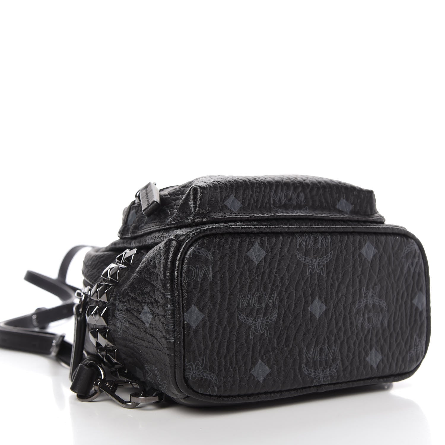 MCM Visetos Side Stud X-Mini Stark Bebe Boo Backpack Black 4 of 9