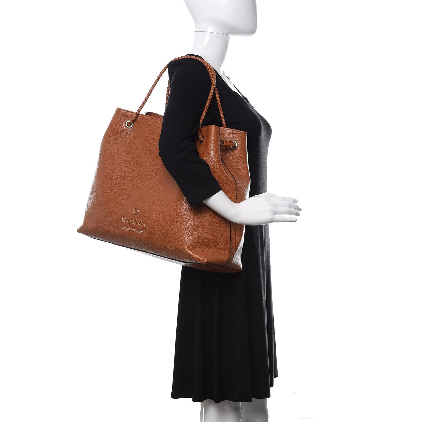 Calfskin Large Gifford Braided Handle Tote Saffron