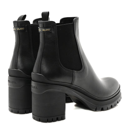 Prada Vitello Montana Lug Sole Chelsea 55mm Boots 39 Black 5 of 9
