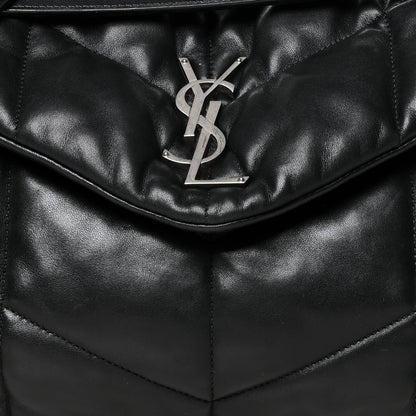 Saint Laurent Lambskin Quilted Small Loulou Puffer Monogram Chain Satchel Black 8 of 11