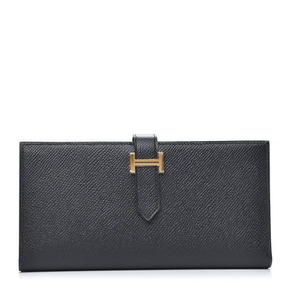 Hermes Epsom Bearn Gusset Wallet Black 1 of 9